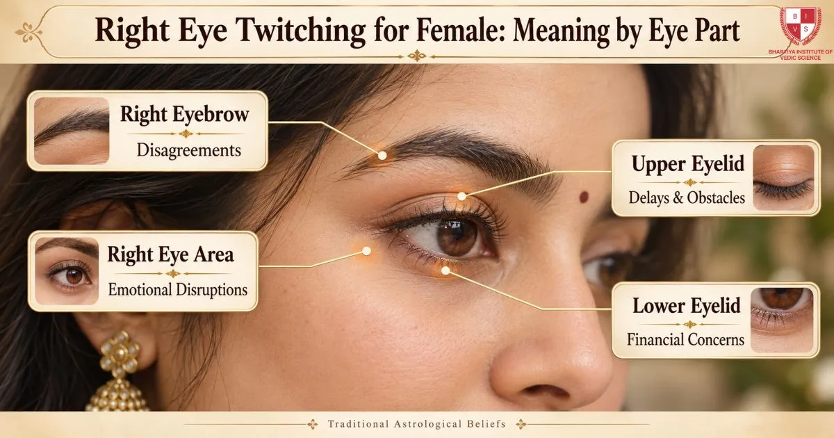 Right Eye Twitching for Female Meaning by Eye Part